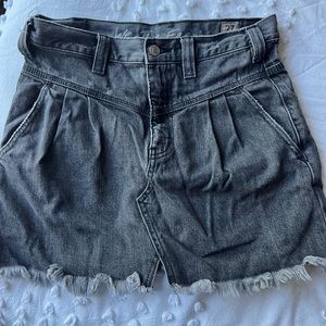 Free People Black Washed Mini Skirt